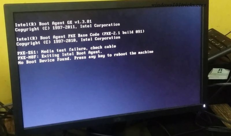 Boot Device Not Found