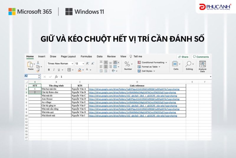 Cách đánh Số Thứ Tự Không Liên Tục Trong Excel