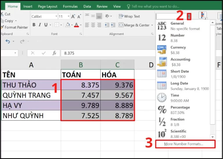 Cách Làm Tròn Số Tiền Trong Excel