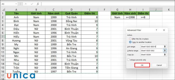Cách Lọc Tên Trong Excel