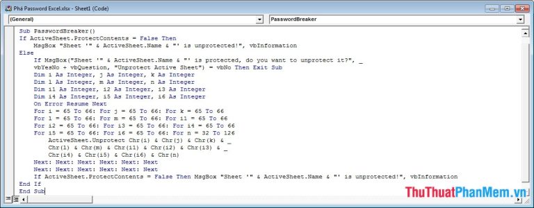Cách Phá Pass File Excel 2007