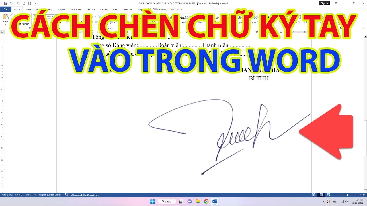 Cách Scan Chữ Ký Tay Vào Word