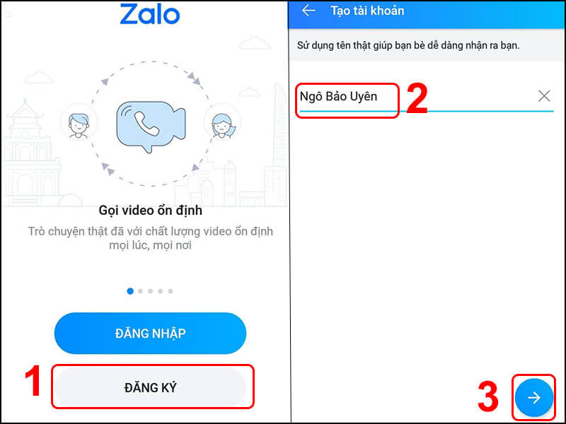 đăng Ký Zalo Mới
