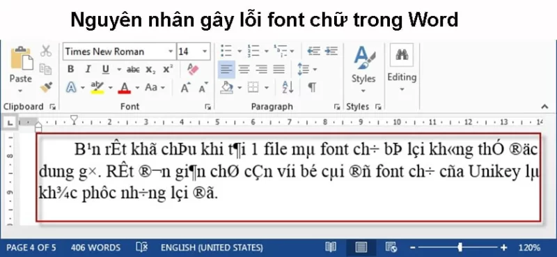 File Word Bị Lỗi Font
