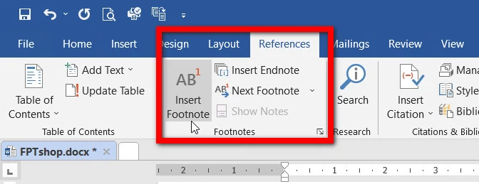 Footnote Trong Word