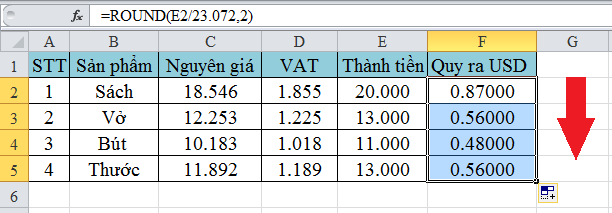 Hàm Làm Tròn Số Tiền Trong Excel