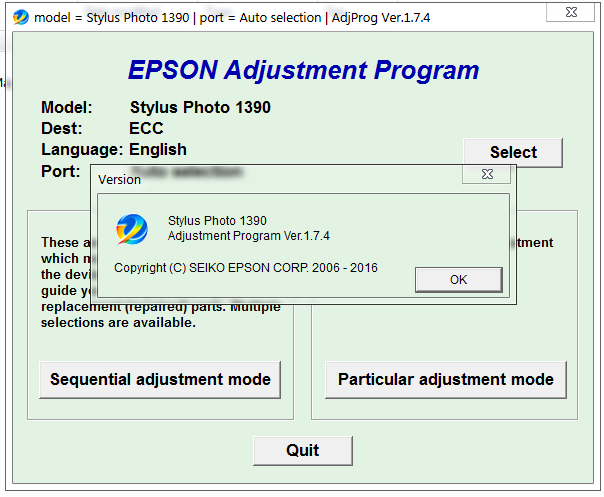 Không Reset được Máy In Epson 1390