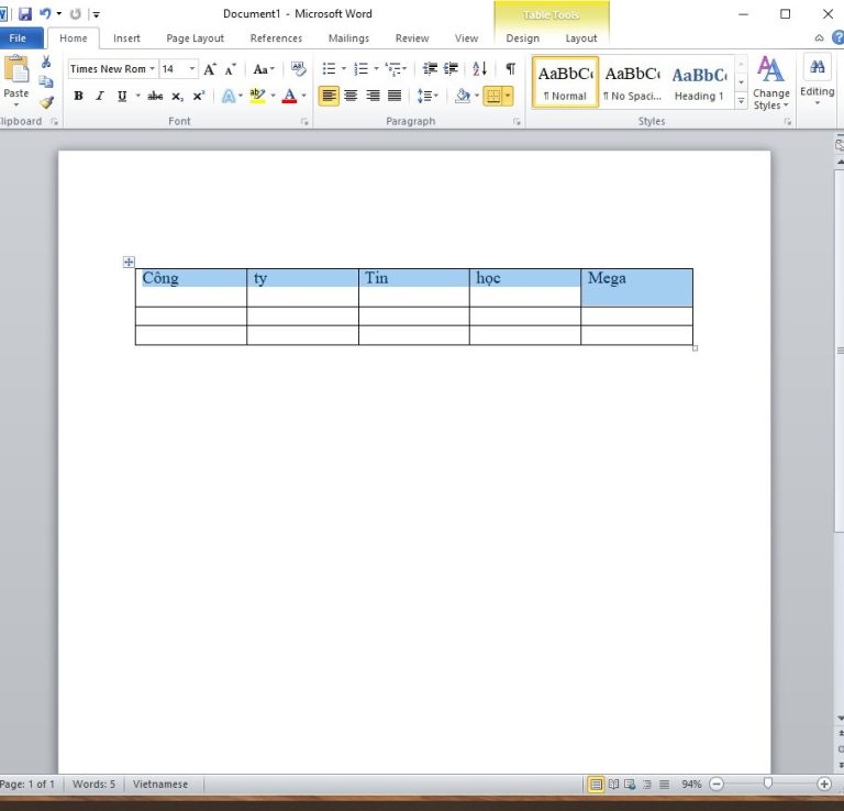 Lặp Lại Tiêu đề Bảng Trong Word