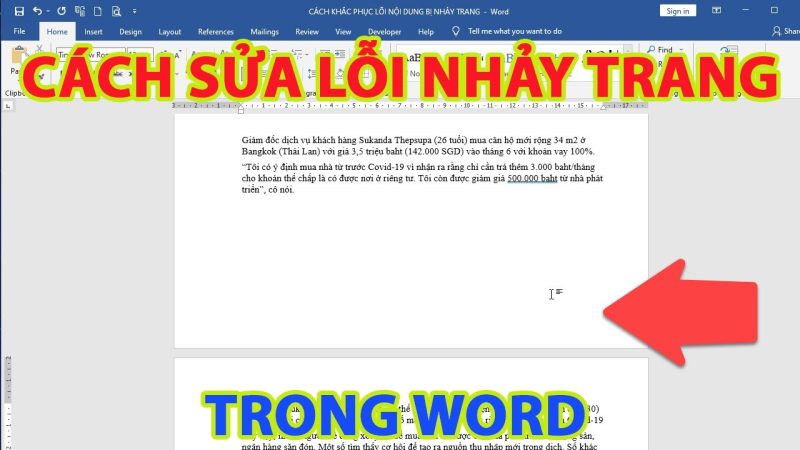 Lỗi Nhảy Trang Trong Word