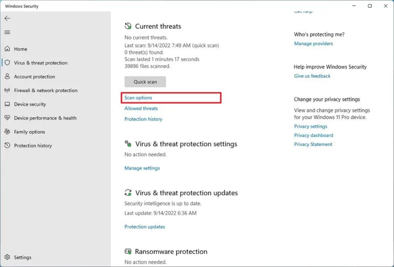Quét Virus Win 11