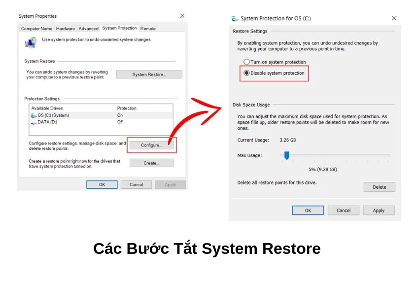 tăng tốc win 10 bằng System Restore
