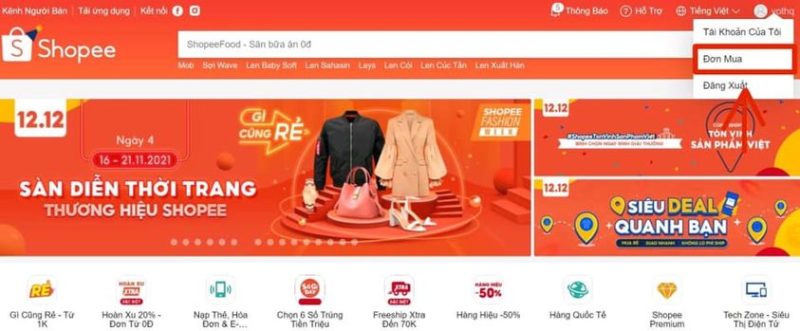 Tra Mã đơn Hàng Shopee