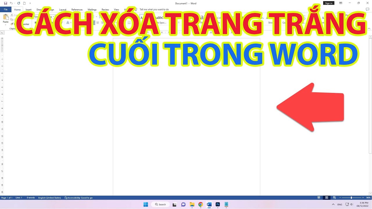 Xóa Trang Trắng Cuối Cùng Trong Word