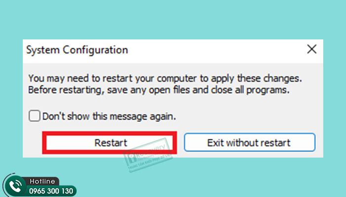 Bỏ tick Hide Windows Entries