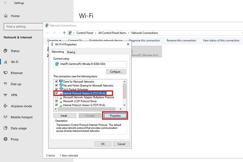 Cách tăng tốc wifi cho laptop: Thay đổi DNS bước 4
