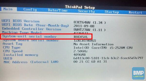 Cách Tìm Serial Number Của Pclaptop Trong Bios Settings