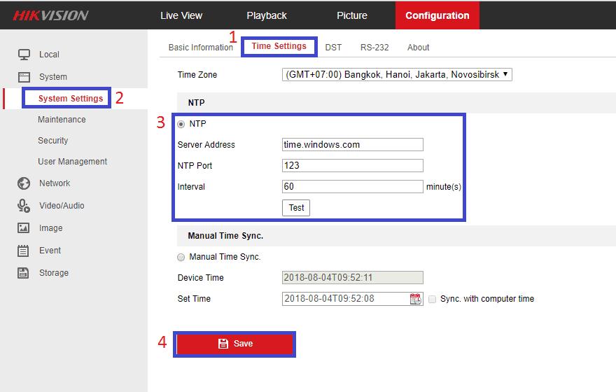 Cài đặt thời gian bằng NTP