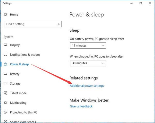 Chọn "Additional power settings"