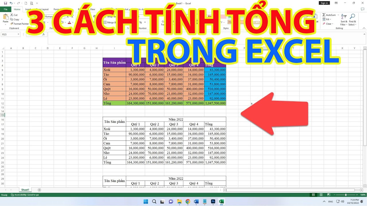 Bật Mí Cách Tính Tổng Trong Excel: Từ A Đến Z Cho Người Mới Bắt Đầu