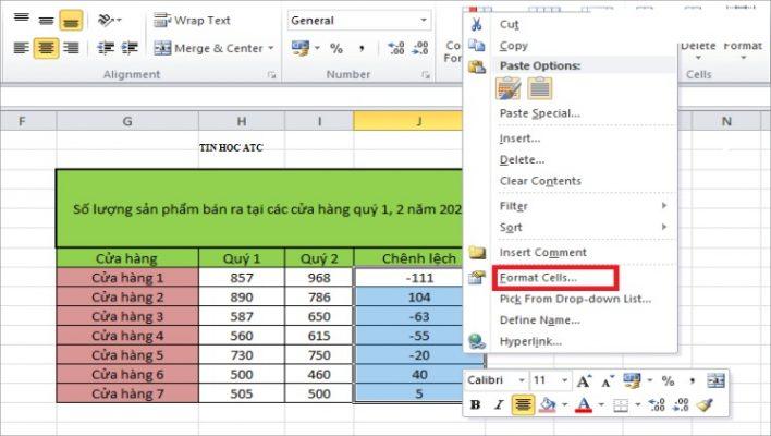 Học tin học tại thanh hóa Có nhiều cách để bạn đánh dấu cộng trừ trong excel, hôm nay tin học ATC xin giới thiệu bạn hai cách sau nhé!