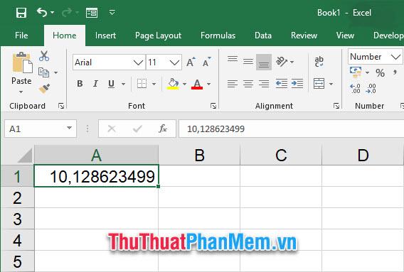 Kết quả các bạn đã có thể hiển thị hết con số và sẽ không bị làm tròn