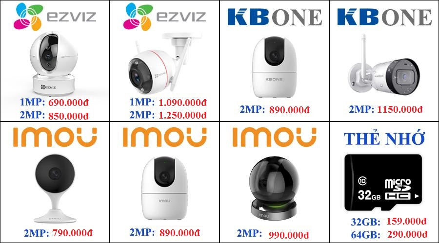 Bảng giá tham khảo camera Wi-Fi cho đại lý tại Tân Phú