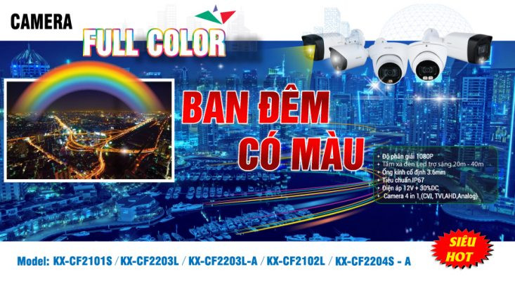 So sánh hình ban đêm có màu của camera Full Color với camera hồng ngoại