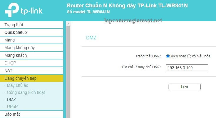 Kích hoạt DMZ trên TP-Link 841 để giải quyết xung đột cổng 80 khi cấu hình Dahua