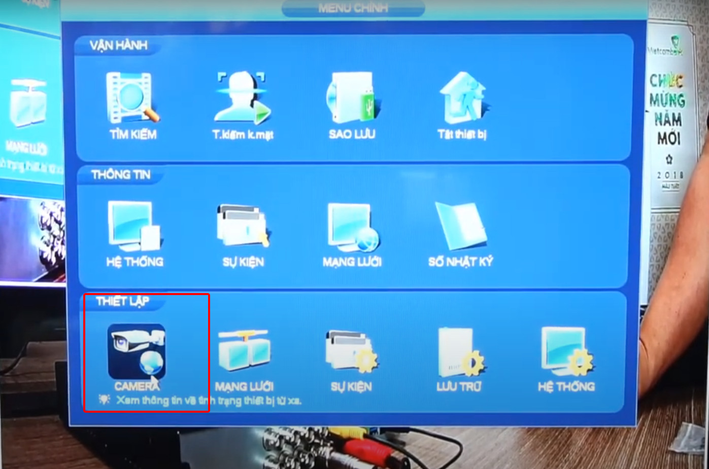 Mở mục Camera trên đầu ghi Dahua để cài đặt âm thanh kênh có mic