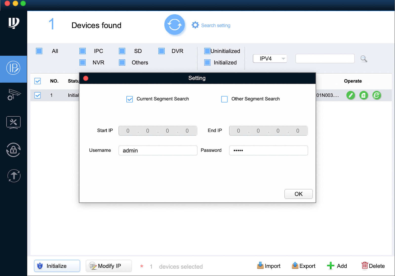 Nhập tài khoản admin trong Search Setting để cho phép đổi IP