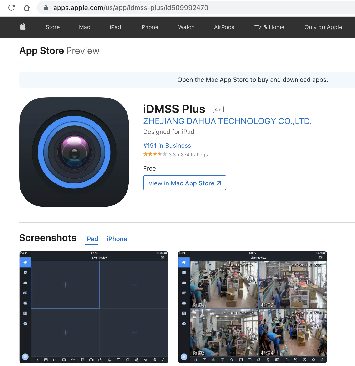 Tải ứng dụng iDMSS Plus trên iOS để quản lý camera từ xa