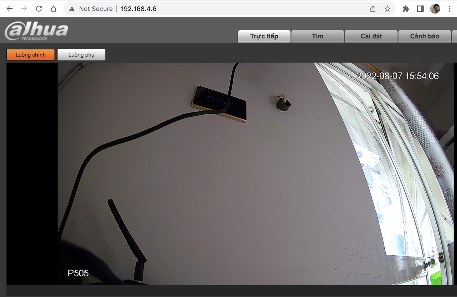 Thiết lập luồng video chính cho camera Dahua, chọn H.264/H.265