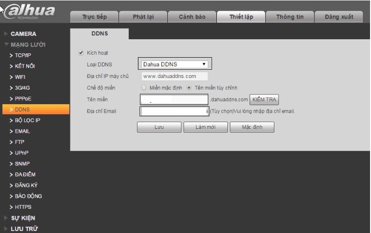 Trang truy cập domain Dahua DDNS qua trình duyệt, ví dụ abcxyz.dahuaddns.com cho camera IP Dahua