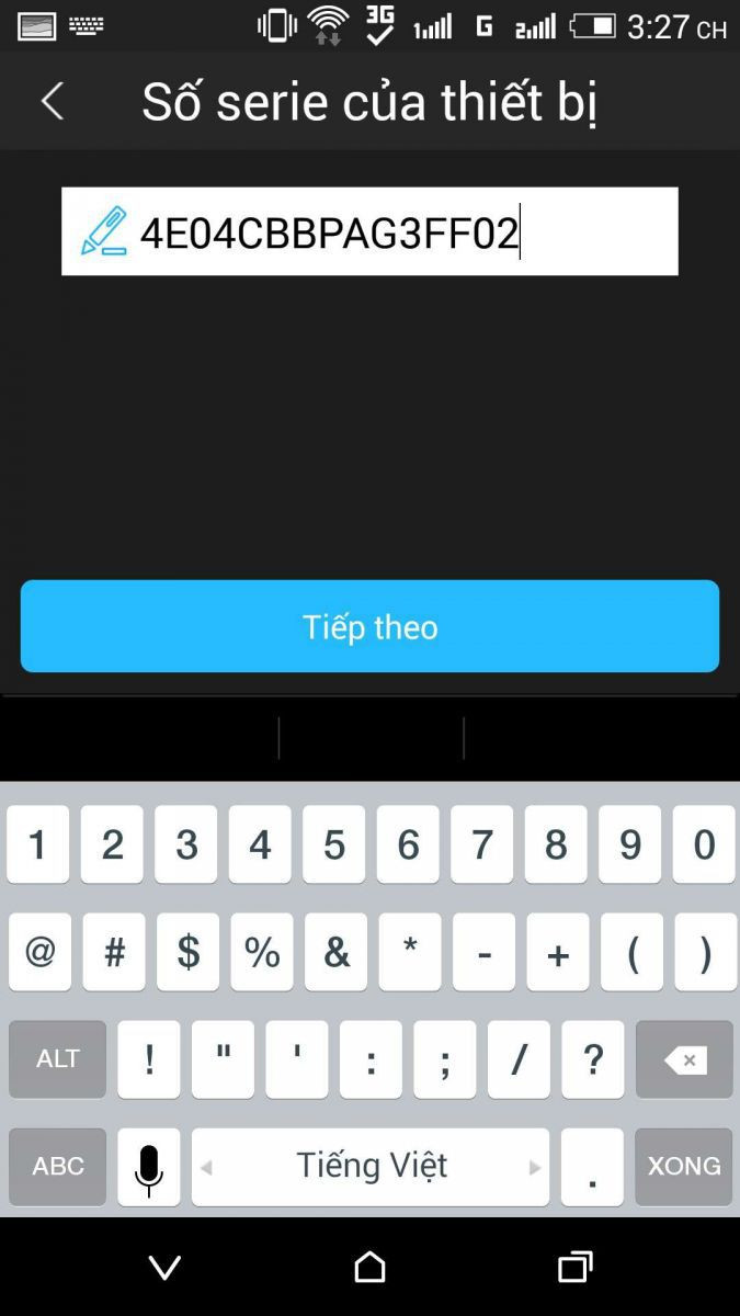 Quét mã QR trên thân camera để khai báo SN vào ứng dụng DMSS nhanh chóng