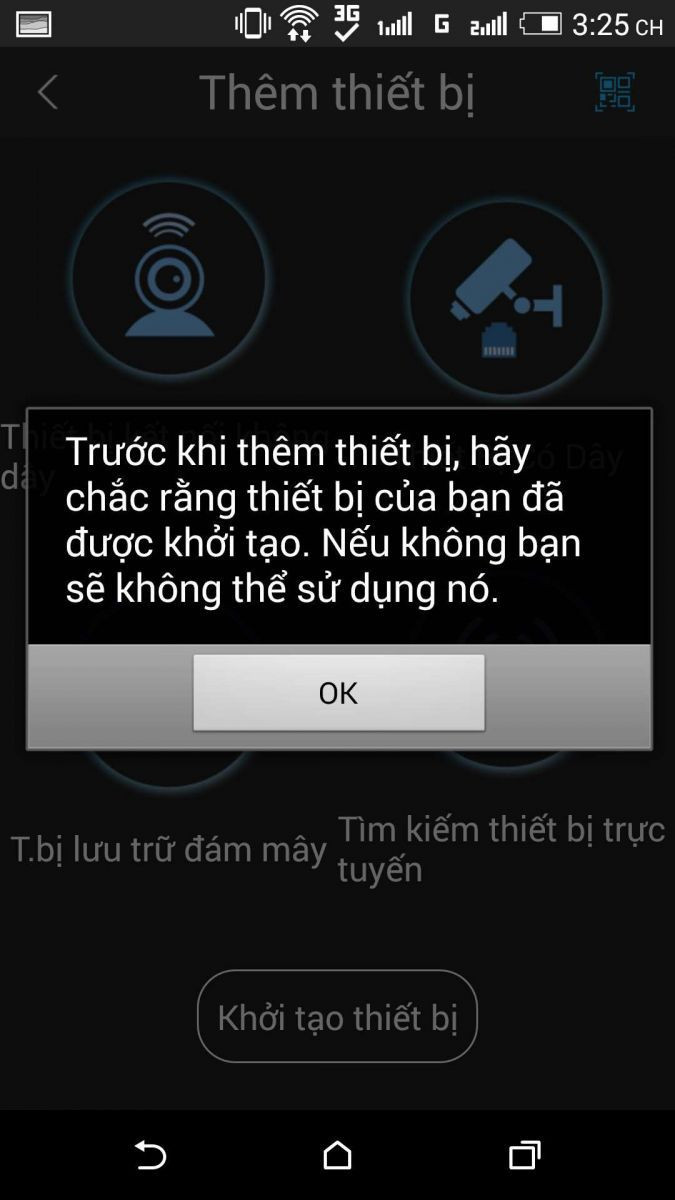 Xác nhận thao tác thêm thiết bị mới trong DMSS khi cài camera Dahua