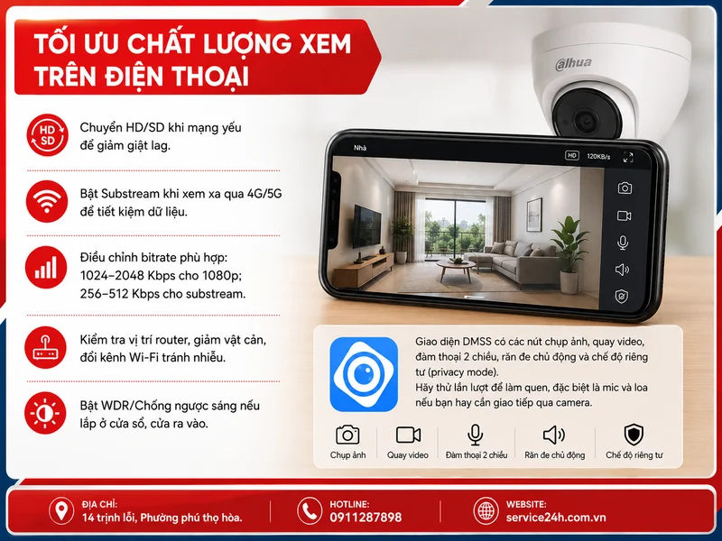 Tối ưu chất lượng xem trên điện thoại