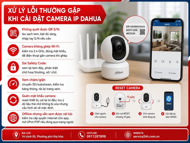 Xử lý lỗi thường gặp khi cài đặt camera IP Dahua trên điện thoại