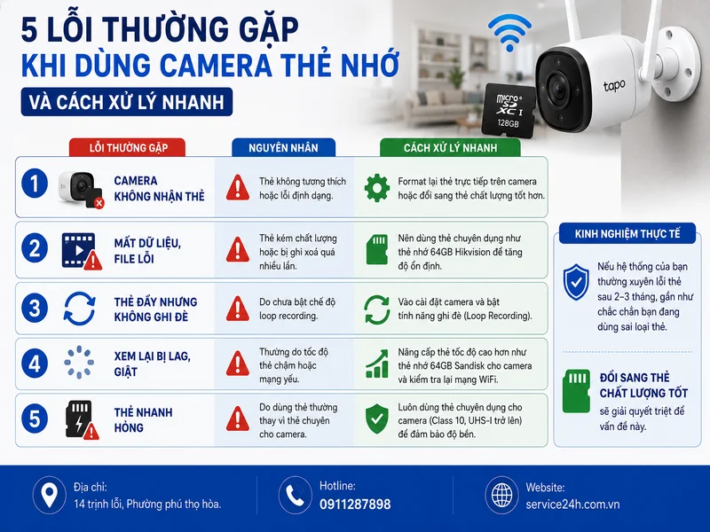 5 lỗi thường gặp khi dùng camera thẻ nhớ và cách xử lý nhanh