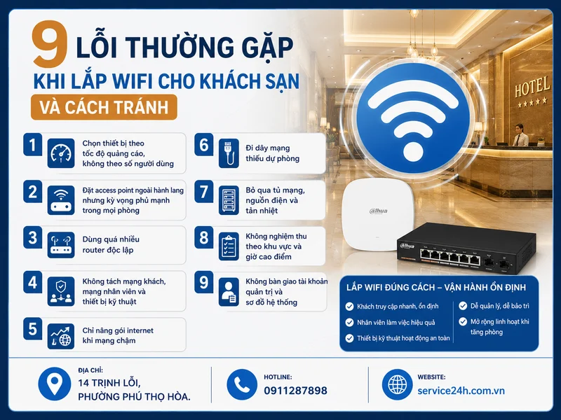 9 lỗi thường gặp khi lắp wifi cho khách sạn và cách tránh