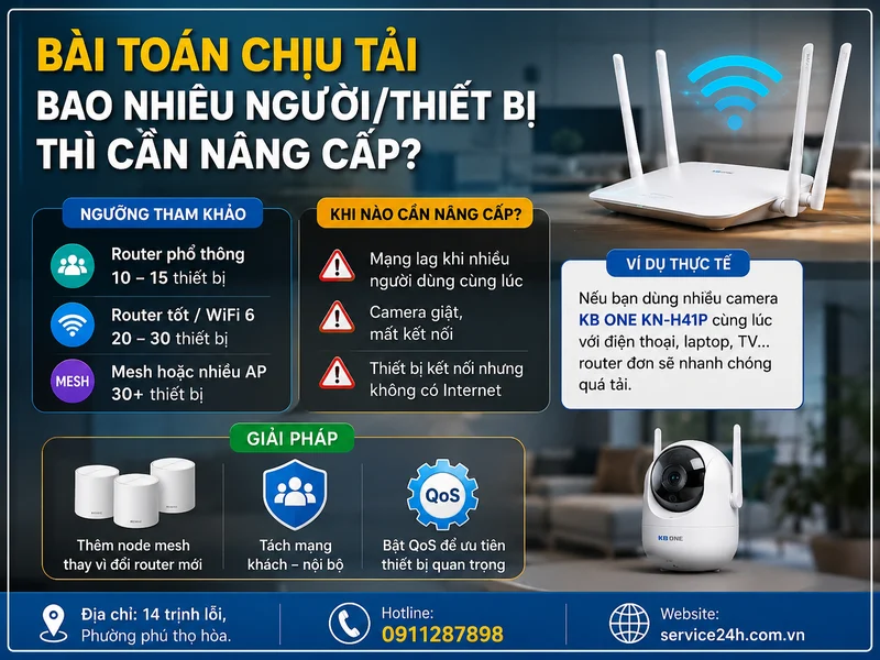 Bài toán chịu tải: bao nhiêu người/thiết bị thì cần nâng cấp?