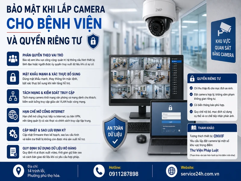 Bảo mật khi lắp camera cho bệnh viện và quyền riêng tư