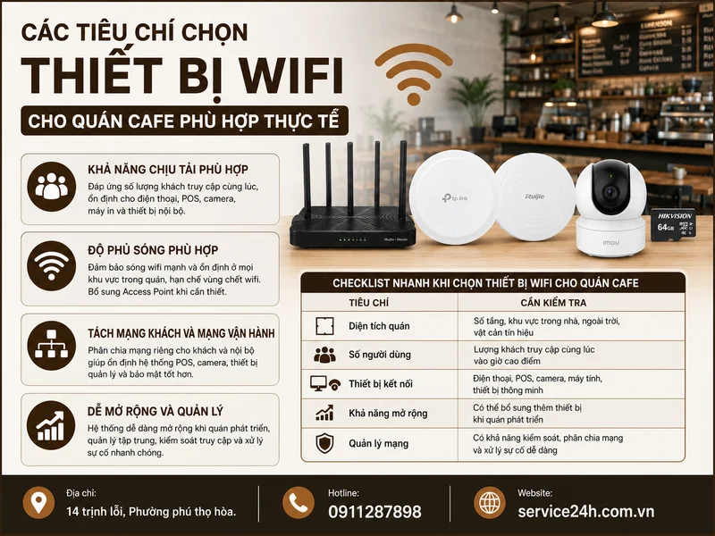 Các tiêu chí chọn thiết bị wifi cho quán cafe phù hợp thực tế