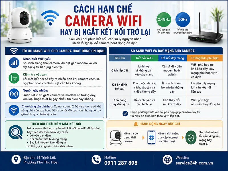 Cách hạn chế camera wifi hay bị ngắt kết nối trở lại