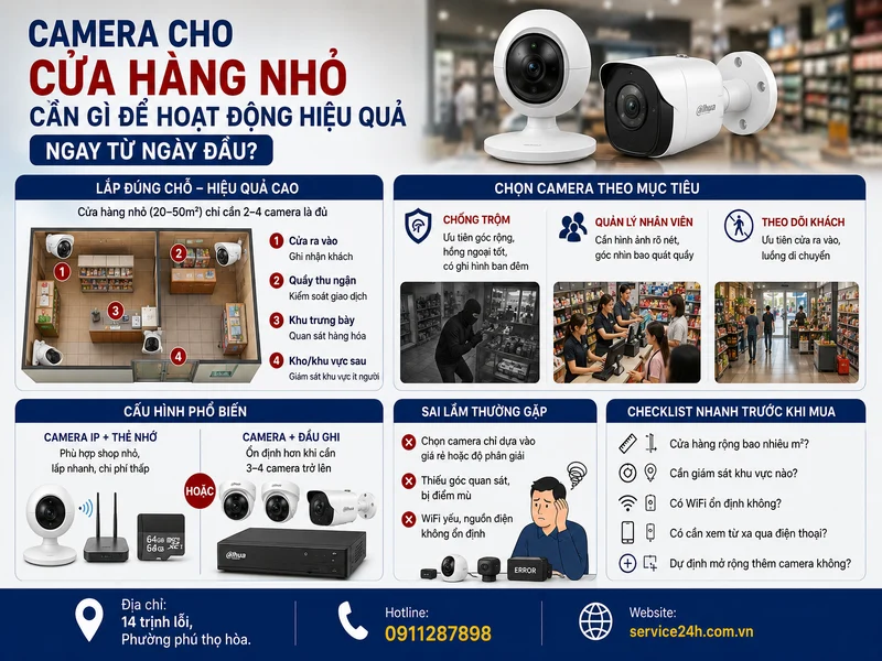 Camera cho cửa hàng nhỏ cần gì để hoạt động hiệu quả ngay từ ngày đầu?