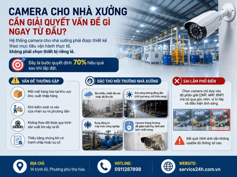 Camera cho nhà xưởng cần giải quyết vấn đề gì ngay từ đầu?