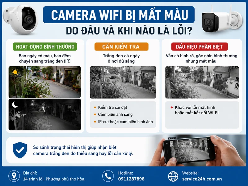 Camera wifi bị mất màu do đâu và khi nào là lỗi