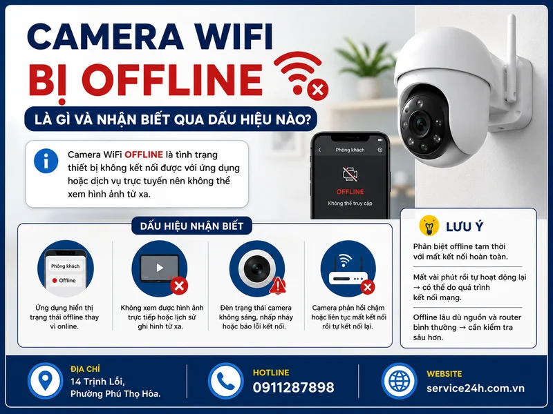 Camera wifi bị offline là gì và nhận biết qua dấu hiệu nào