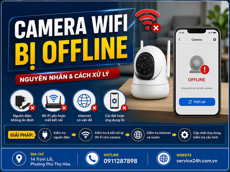 camera wifi bị offline