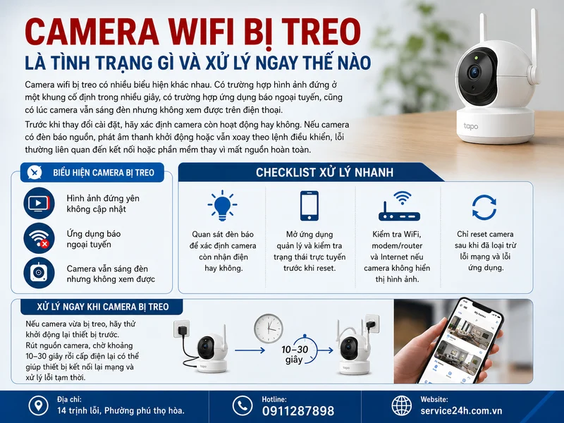 Camera wifi bị treo là tình trạng gì và xử lý ngay thế nào