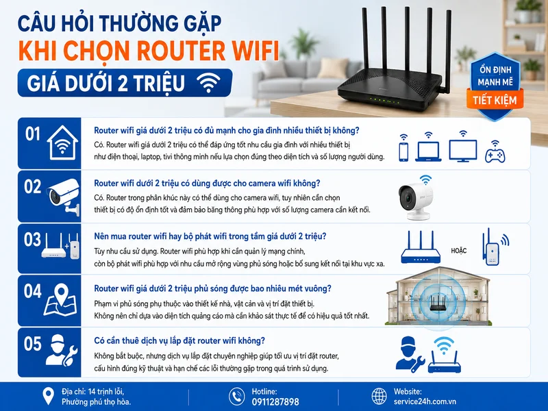 Câu hỏi thường gặp khi chọn router wifi giá dưới 2 triệu